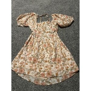 A15 Vici Collection Square‎ Neck Puff Sleeve Floral Mini Dress Size Large